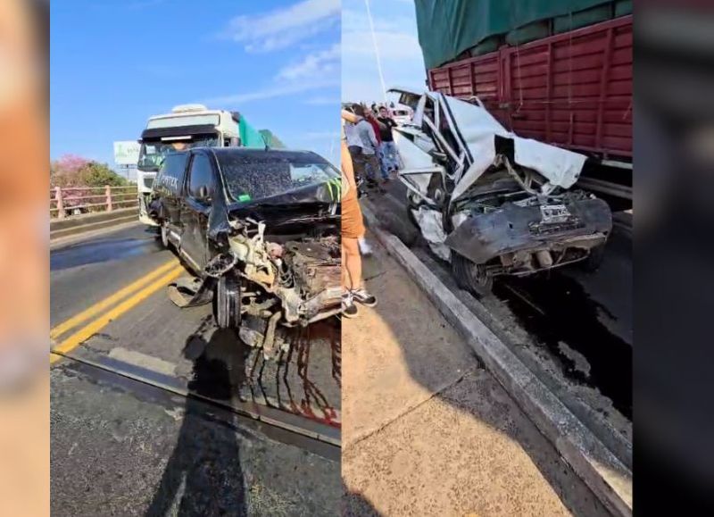 VIDEO | Choque en cadena en el Puente General Belgrano dejó varios heridos y tránsito cortado